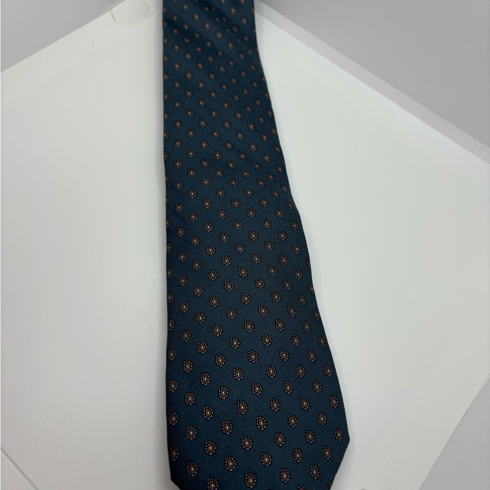 Summit Hill Blue and Gold 100% Silk Tie (Made in Italy)